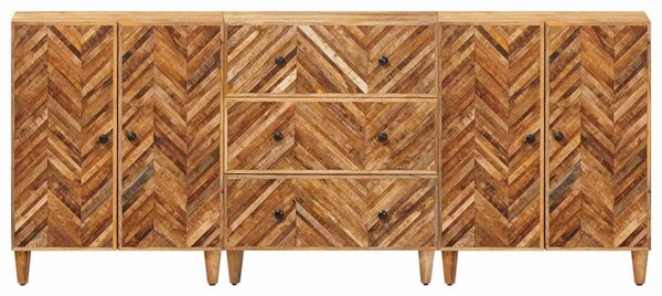 VidaXL Tároló szekrények 3 pcs Barna 60 x 33,5 x 75 cm Tömör Mangófát