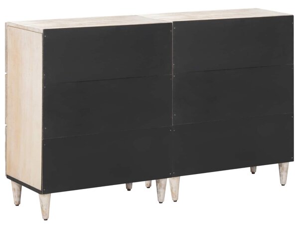 Széf 2 pcs Fehér 60 x 33,5 x 75 cm Tömör Mangófát