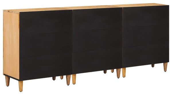 VidaXL Tároló szekrények 3 pcs Barna 60 x 33,5 x 75 cm Tömör Mangófát