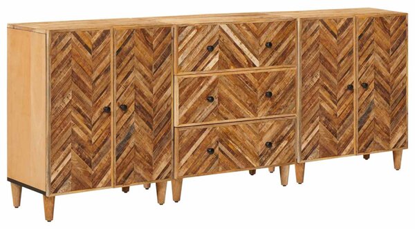 VidaXL Tároló szekrények 3 pcs Barna 60 x 33,5 x 75 cm Tömör Mangófát