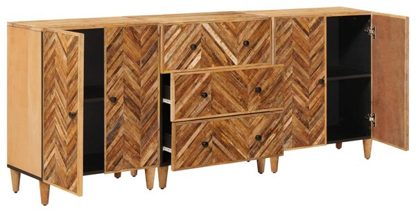 VidaXL Tároló szekrények 3 pcs Barna 60 x 33,5 x 75 cm Tömör Mangófát