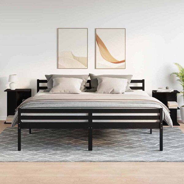 Éjjeliszekrények 2 db fekete tölgy 46,5x29x61 cm gépelt fa