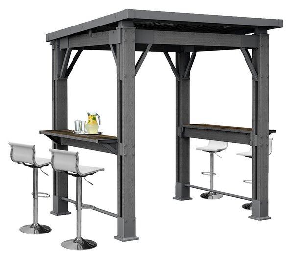 Kerti grill pavilon, pulttal, tetővel