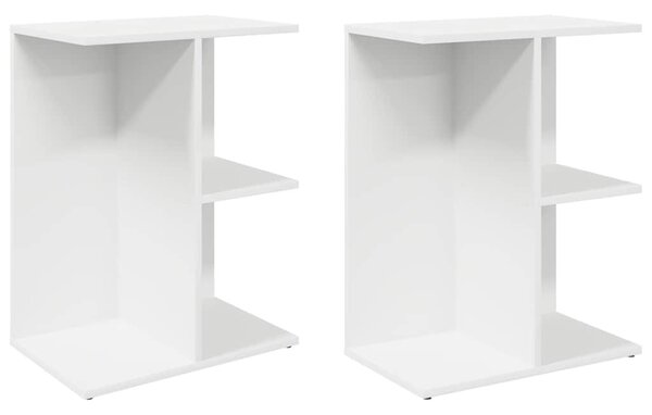 Éjjeliszekrények 2 db fehér 46,5x29x61 cm gépelt fa