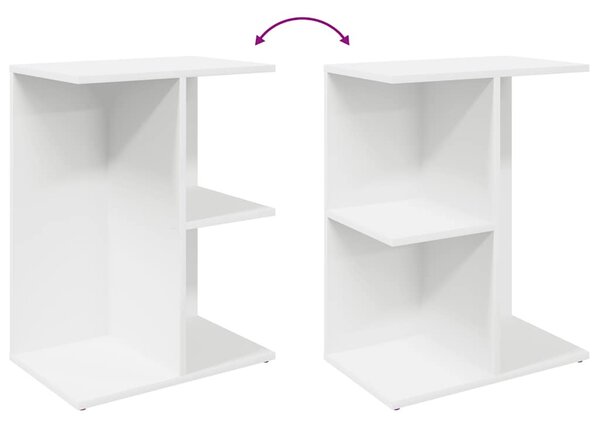 Éjjeliszekrények 2 db fehér 46,5x29x61 cm gépelt fa