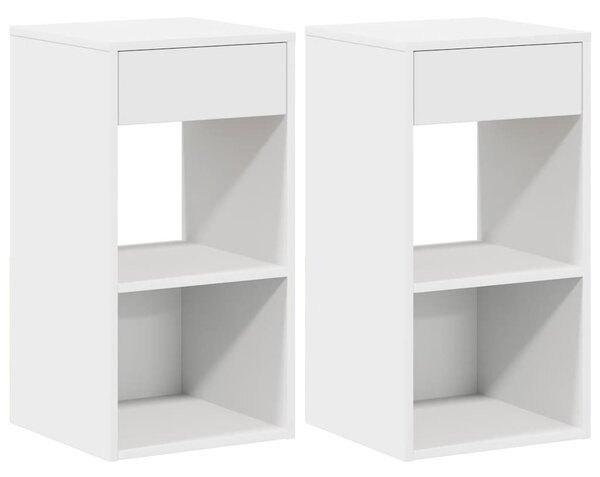 Éjjeliszekrények fiókos 2 db fehér 35x34x66,5 cm