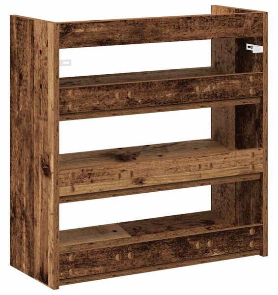 Antik fa szerelt fa cipőtartó 60x25x62 cm