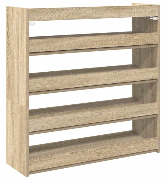 Sonoma tölgy színű szerelt fa cipőtartó 80x25x81 cm