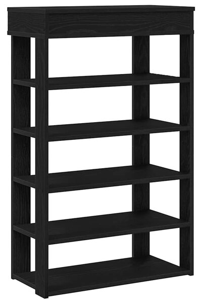 Fekete szerelt fa cipőtartó 60x30x98 cm