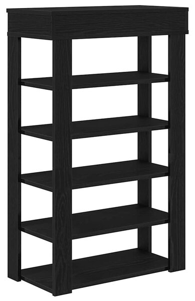 Fekete szerelt fa cipőtartó 60x30x98 cm