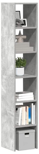 2 db betonszürke szerelt fa könyvespolcok halmozható 30x30x80cm