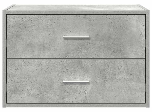 Betonszürke szerelt fa szekrény 2 fiókkal 60 x 31 x 40 cm