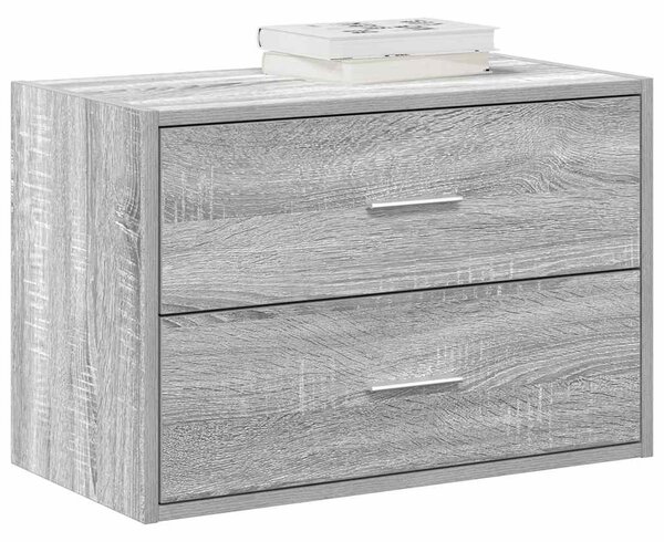 Szürke sonoma szerelt fa szekrény 2 fiókkal 60 x 31 x 40 cm