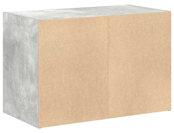 Betonszürke szerelt fa szekrény 2 fiókkal 60 x 31 x 40 cm