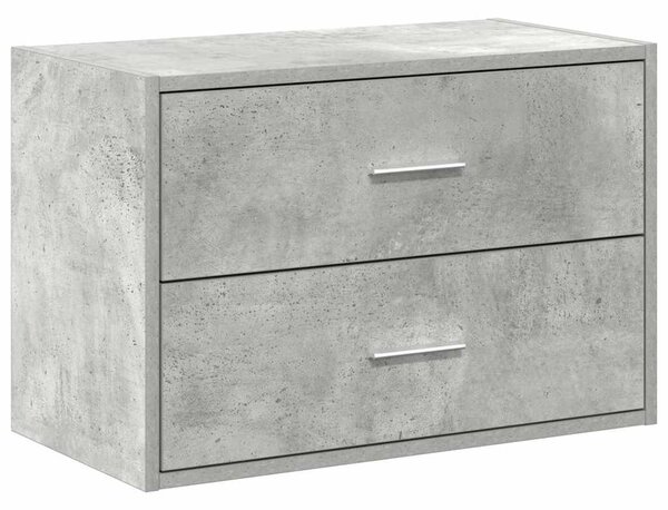 Betonszürke szerelt fa szekrény 2 fiókkal 60 x 31 x 40 cm
