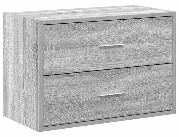 Szürke sonoma szerelt fa szekrény 2 fiókkal 60 x 31 x 40 cm