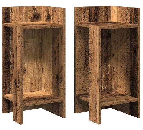 2 db antik fa színű kisasztal polccal 25,5 x 27 x 60 cm