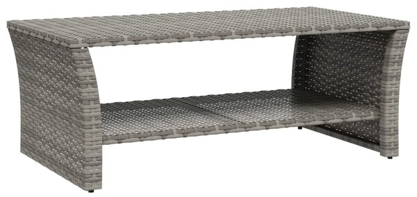 Szürke polyrattan dohányzóasztal 100 x 50 x 40 cm