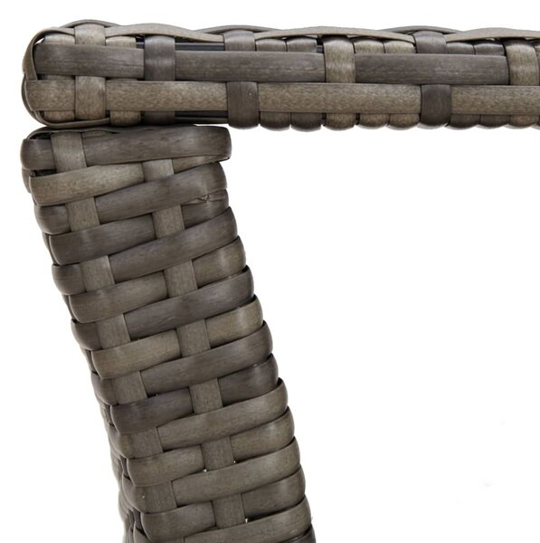 Szürke polyrattan dohányzóasztal 100 x 50 x 40 cm