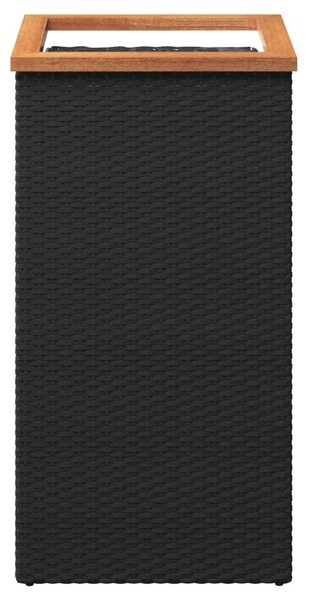 VidaXL fekete polyrattan ültetőláda 40 x 40 x 80 cm