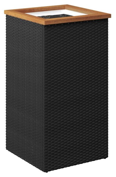 VidaXL fekete polyrattan ültetőláda 40 x 40 x 80 cm