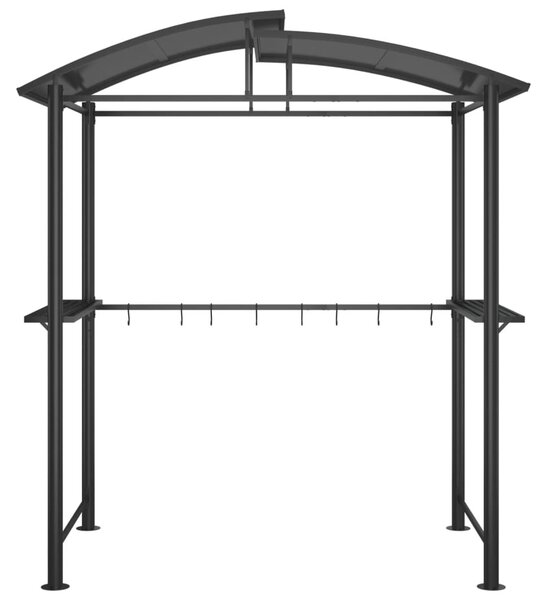 Antracit acél grillező pavilon oldalsó polcokkal 210x114x230 cm