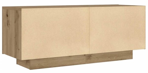 Kézműves tölgy színű szerelt fa éjjeliszekrény 100 x 35 x 40 cm