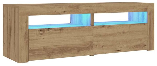 2 db kézműves tölgy színű éjjeliszekrény LED-del 60 x 35 x 40cm
