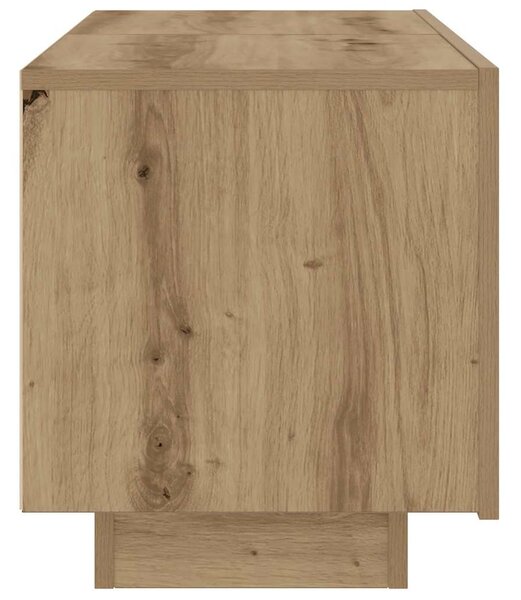 Kézműves tölgy színű szerelt fa éjjeliszekrény 100 x 35 x 40 cm