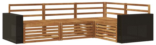 Kültéri kanapé szett 4 pcs Természetes 255,5 x 176,5 x 73 cm