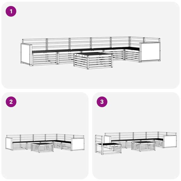 Kültéri kanapé szett 7 pcs Természetes 79 x 79 x 37 cm