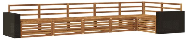 Kültéri kanapé szett 6 pcs Természetes 402 x 172,5 x 73 cm