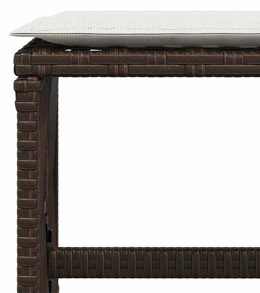 4 db barna polyrattan kerti szék párnával 41 x 41 x 36 cm