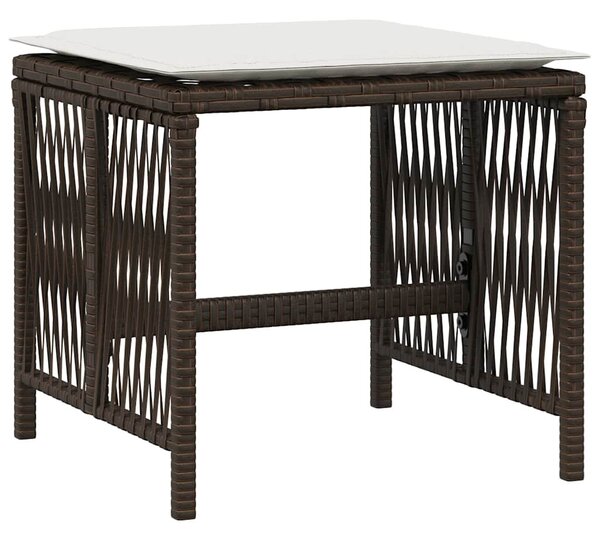 4 db barna polyrattan kerti szék párnával 41 x 41 x 36 cm
