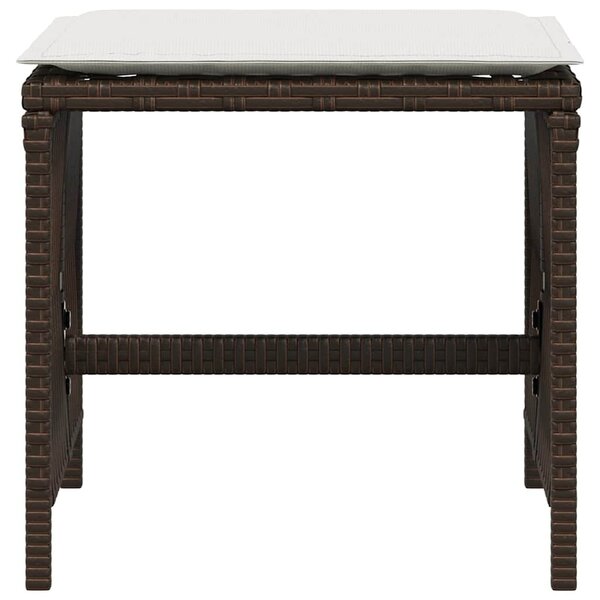 4 db barna polyrattan kerti szék párnával 41 x 41 x 36 cm