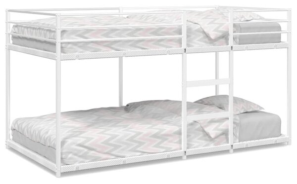 Fehér acél emeletes ágy matrac nélkül 90 x 200 cm