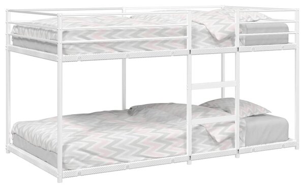 Fehér acél emeletes ágy matrac nélkül 90 x 200 cm
