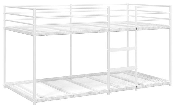Fehér acél emeletes ágy matrac nélkül 90 x 200 cm