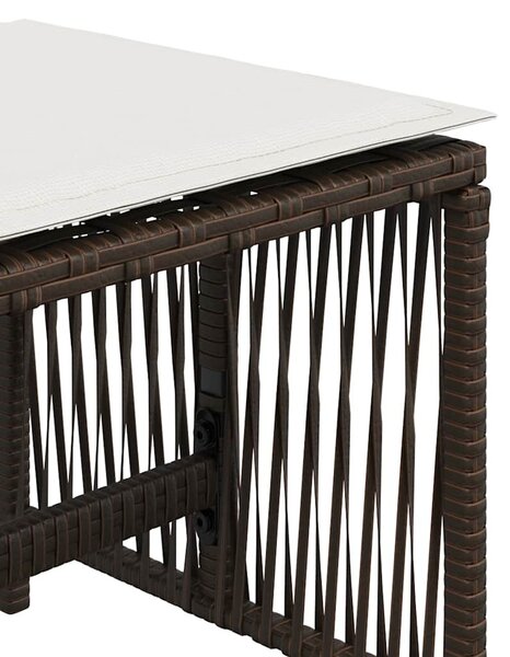 4 db barna polyrattan kerti szék párnával 41 x 41 x 36 cm