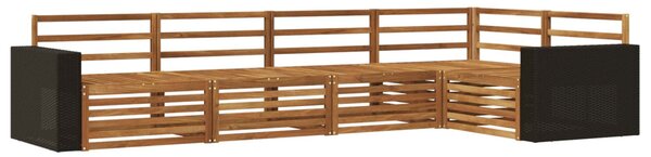 Kültéri kanapé szett 5 pcs Természetes 331 x 172,5 x 73 cm