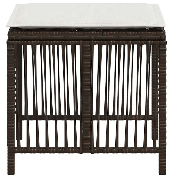 4 db barna polyrattan kerti szék párnával 41 x 41 x 36 cm