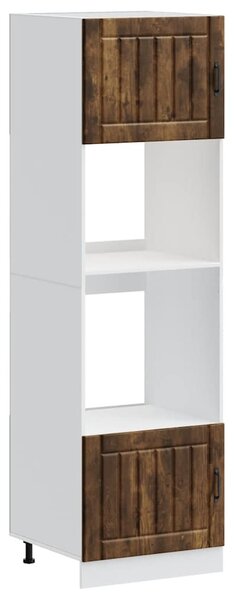 Lucca 2 db füstölt tölgy színű szerelt fa sütőszekrények