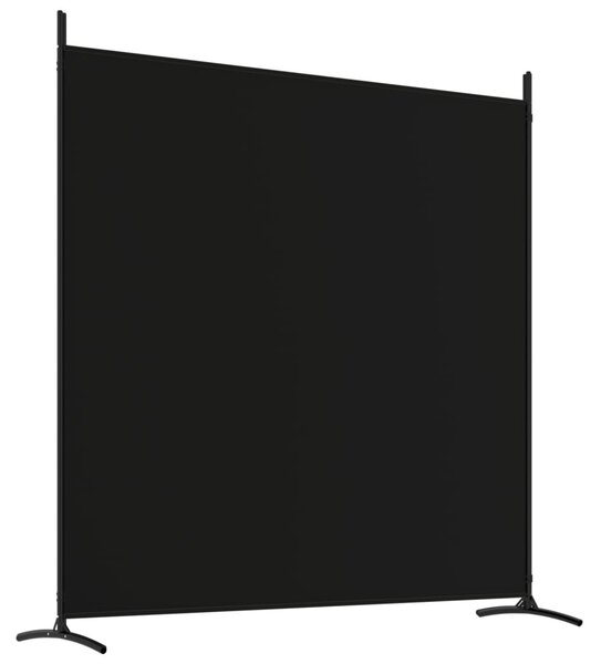 4 paneles fekete szövet térelválasztó 698x180 cm
