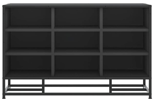 Cipőpad Fekete 84x40x53,5 cm Fából és fémből készült pad