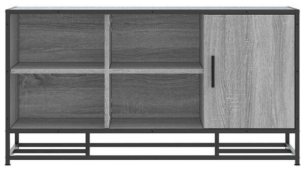 Cipőpad szürke Sonoma 100x40x53,5 cm Gépi fa és fém
