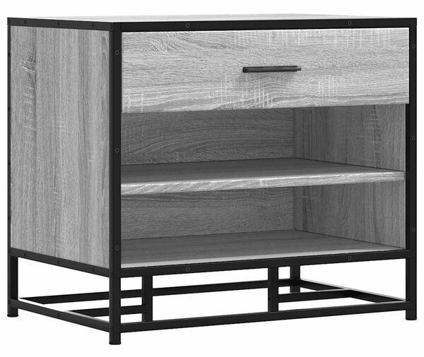 Cipőpad szürke Sonoma 60x40x53,5 cm Gépi fa és fém