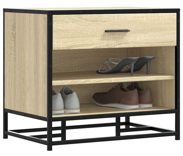 Cipőpad Sonoma tölgy 60x40x53,5 cm Gépelt fa és fém