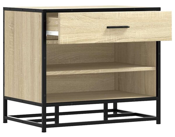 Cipőpad Sonoma tölgy 60x40x53,5 cm Gépelt fa és fém