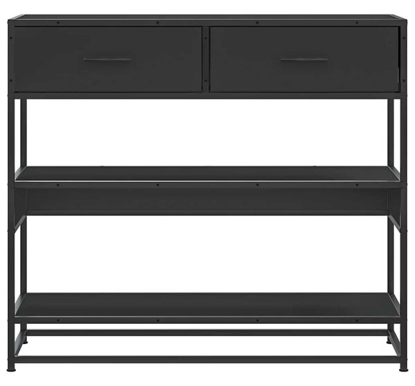 Fekete szerelt fa tálalóasztal 90x35x80 cm