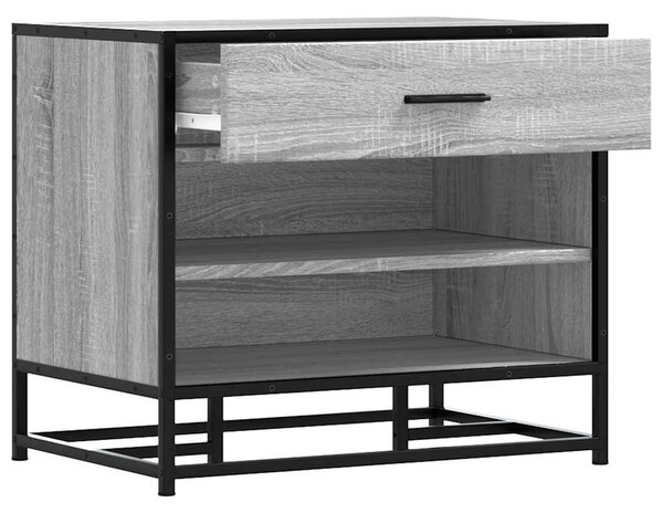 Cipőpad szürke Sonoma 60x40x53,5 cm Gépi fa és fém